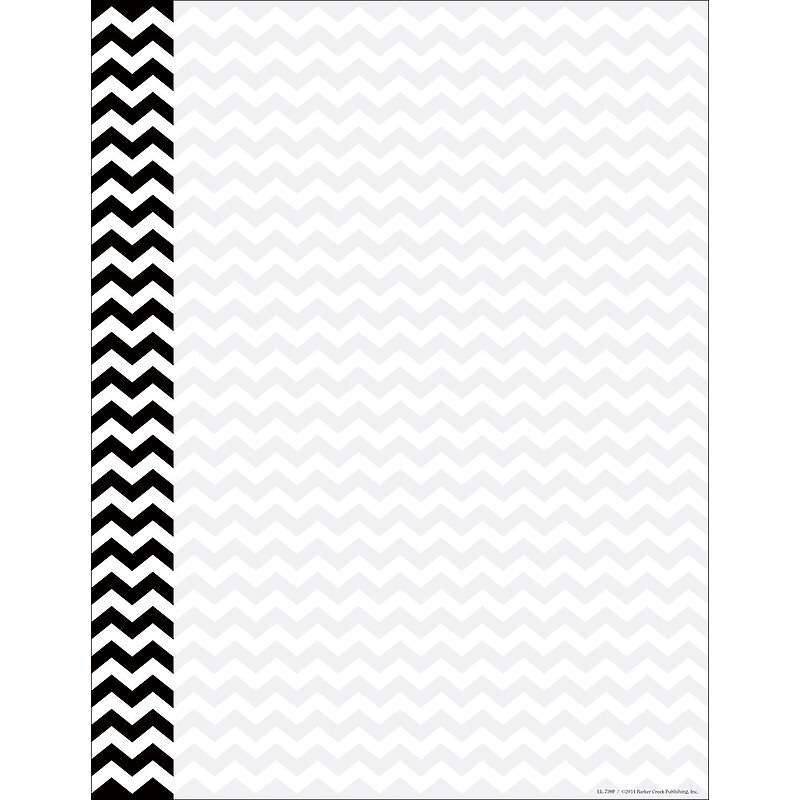 Barker Creek Chevron Computer Paper, 8.5" x 11", 60 lbs., Black, 50 Sheets/Pack (LL739) image 1