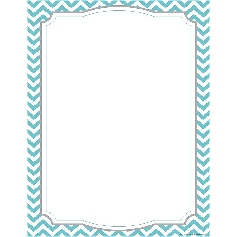 Barker Creek Chevron Computer Paper, 8.5" x 11", 60 lbs., Turquoise, 50 Sheets/Pack (LL740) image 1