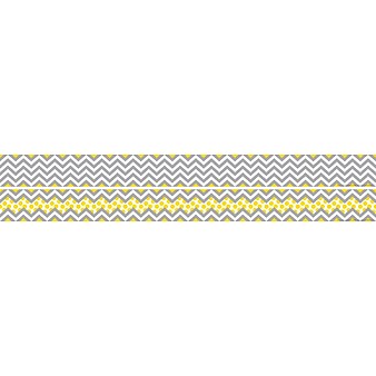 Barker Creek Double-Sided Trim, Gray/Yellow Chevron, 12/Pack