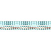 Barker Creek Double-Sided Trim, Turquoise/Coral Chevron, 12/Pack