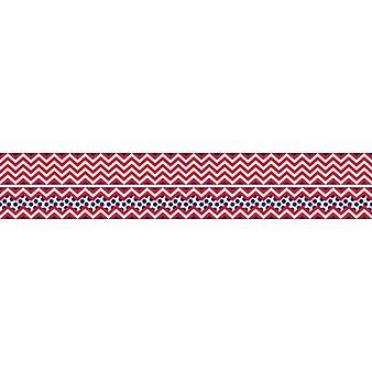 Barker Creek Double-Sided Trim, Red/Navy Chevron, 12/Pack