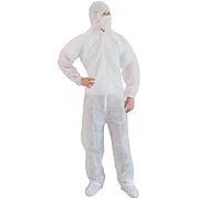 Keystone CVL-NW-B-SM White Polypropylene Disposable Coverall/Bunny Suit, Small, 25/Box