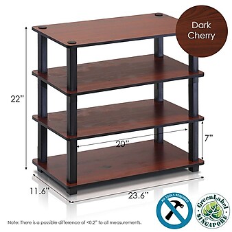 Furinno® 22.2" x 23.6" Rubber trees and PVC Tubes Shoe Rack; Dark Cherry & Black