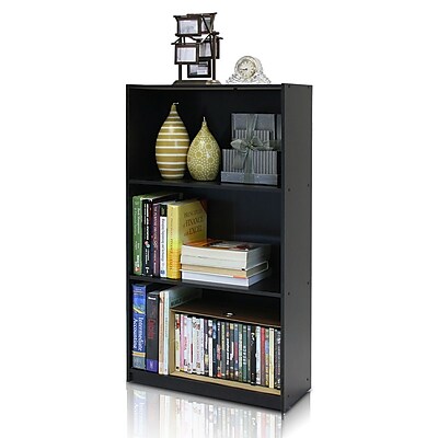 Furinno Basic 3-Tier Bookcase Storage Shelves, Espresso