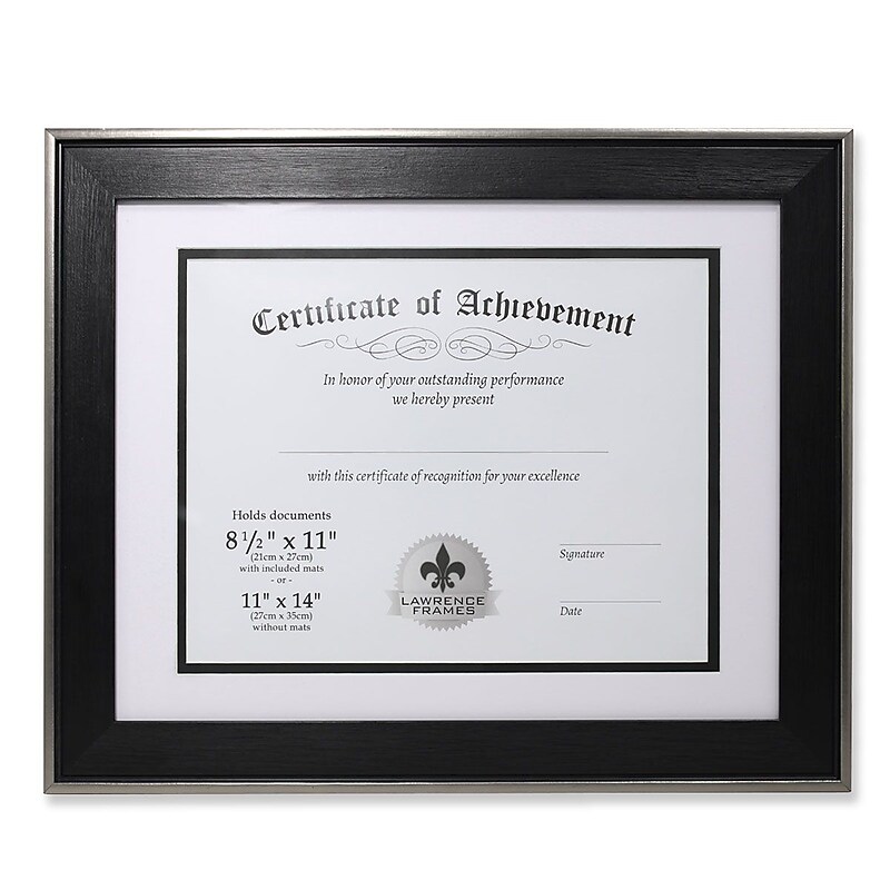 Lawrence Document Picture Frame, 8.5" x 11", Polystyrene, Black (530311) image 1