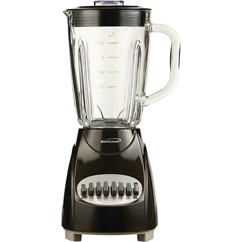Brentwood 12 Speed Blender With 1.25 Liter Glass Jar; Black image 1