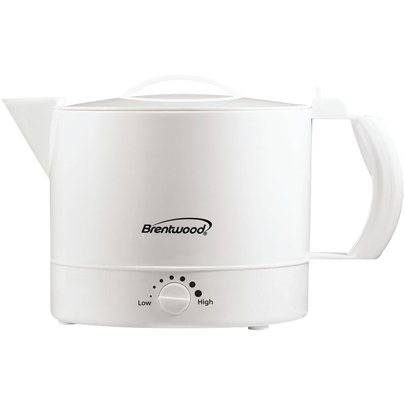 Brentwood 32 Ounce Plastic Hot Pot; White image 1