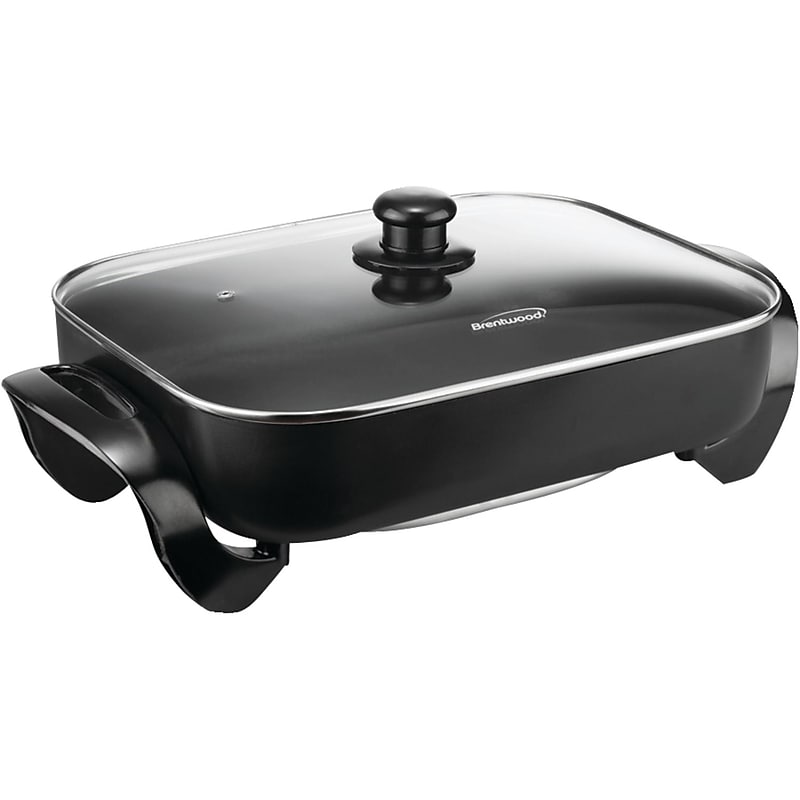 Brentwood®1400 W 16" Non-Stick Electric Skillet With Glass Lid, Black image 1