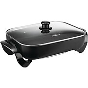 Brentwood®1400 W 16" Non-Stick Electric Skillet With Glass Lid, Black