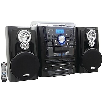 Jensen JMC-1250 Bluetooth 3-Speed Stereo Turntable Music System