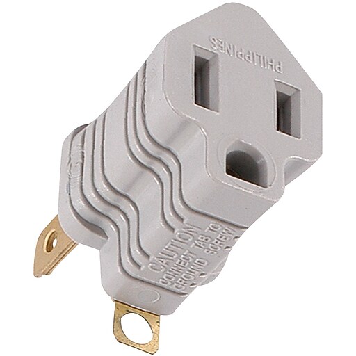 GE Polarized Grounding Adapter Plug, Gray Staples