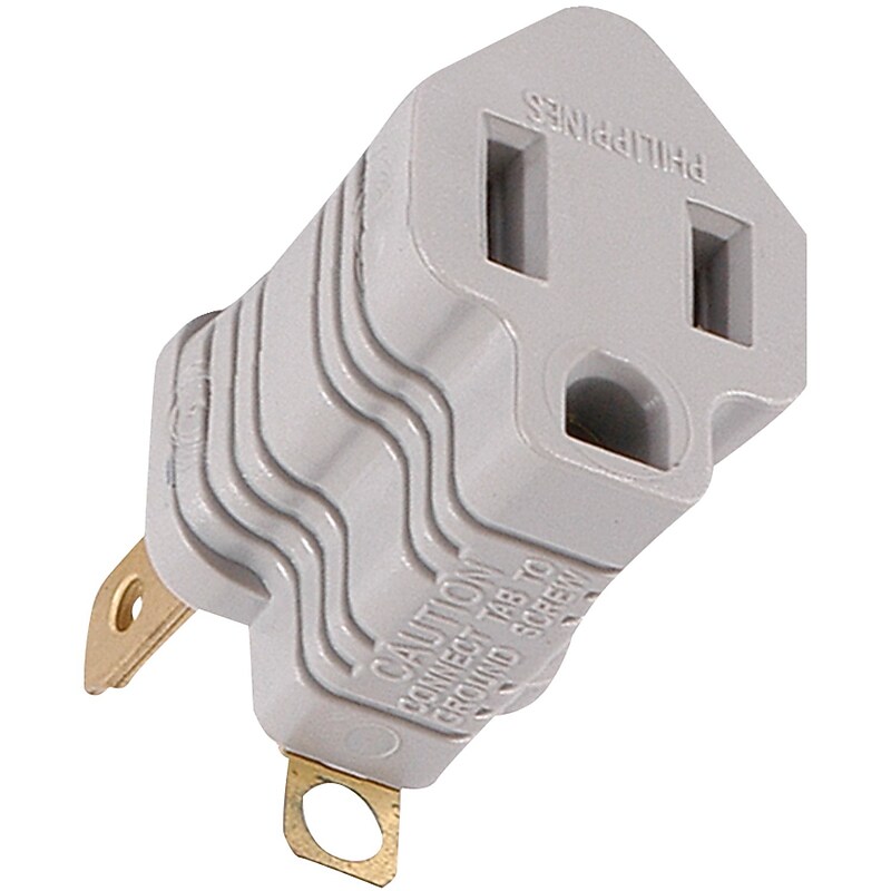 GE Polarized Grounding Adapter Plug, Gray image 1