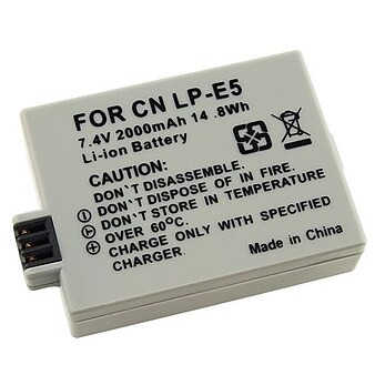 Insten® 238968 7.4 V 2000mAh Rechargeable Li-ion Battery For Canon LP-E5; Gray
