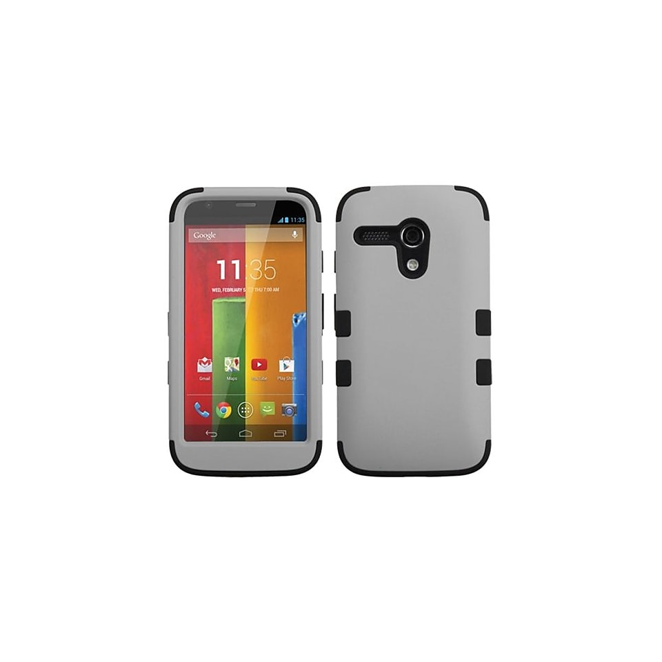 Insten TUFF Hybrid Protector Case For Motorola G, Gray/Black