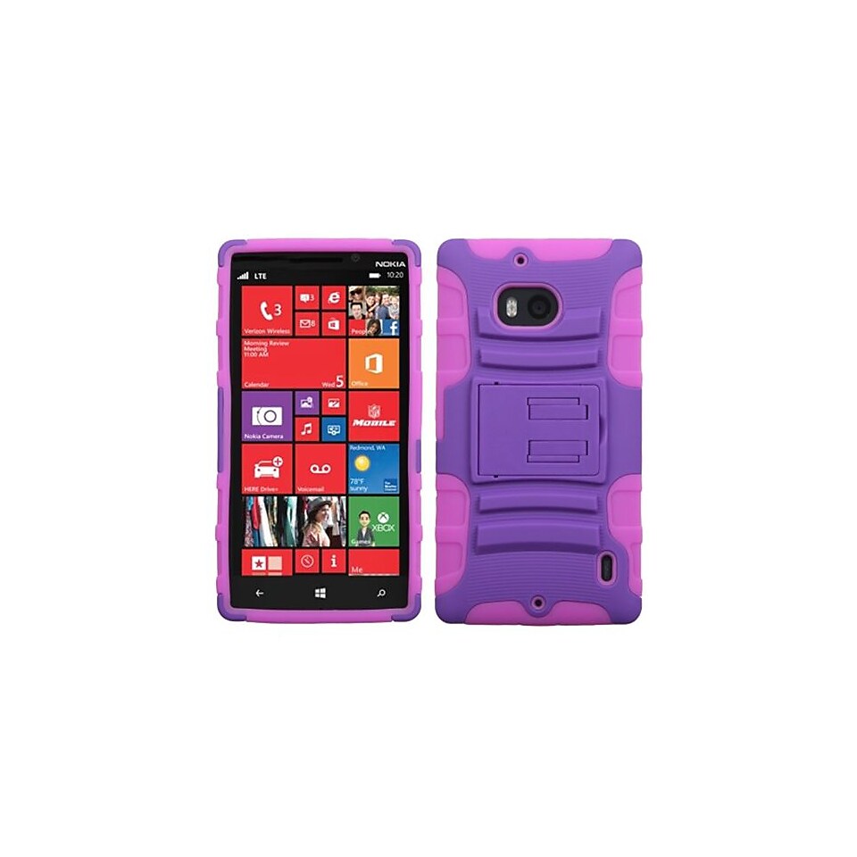 Insten Advanced Armor Stand Protector Case For Nokia Lumia Icon 929, Purple/Electric Pink