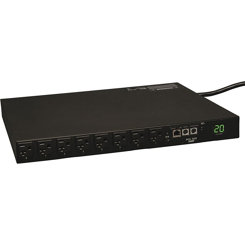 TRIPP LITE Switched PDU PDUMH20NET 120V 20A L5-20P 5-20P 1U RM 5-15/20R 12ft 16-Outlets image 1