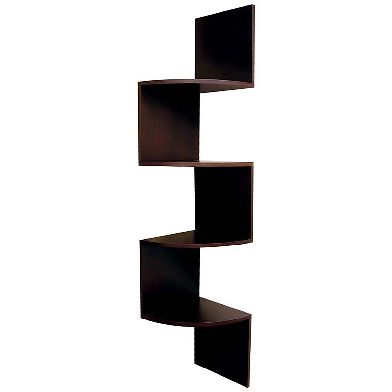 Nexxt Provo FN81462-4INT Dark Walnut Corner Mounted Accent Shelf image 1