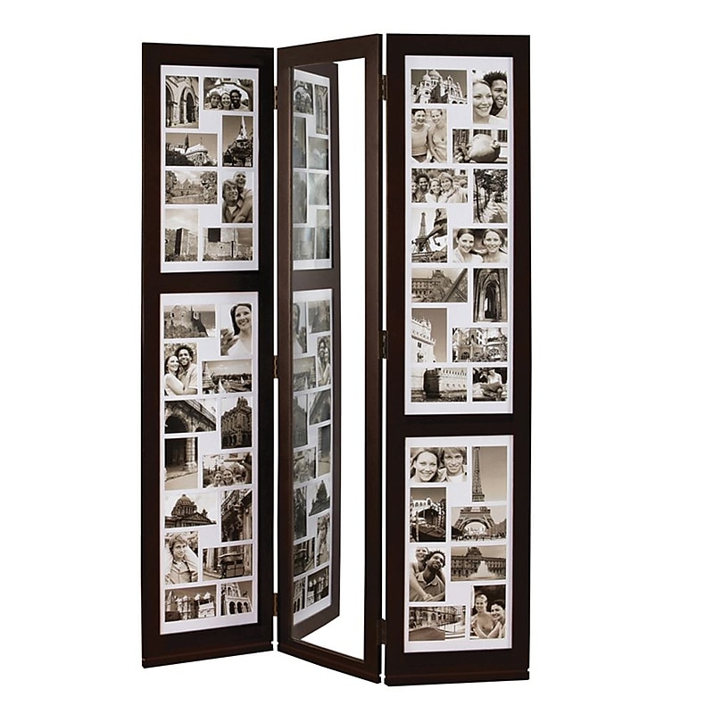 Nexxt Brown Wooden 64" x 42" Triple Panel Photo Frame (PN18734-6) image 1