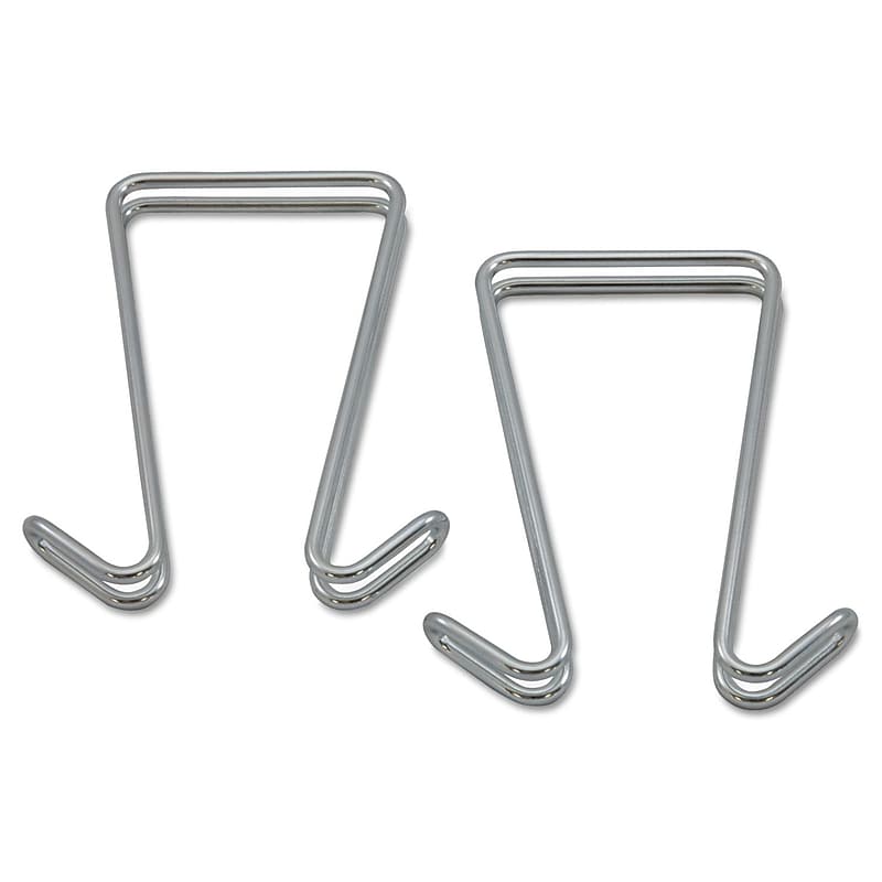 Alera® Double Sided Partition Garment Hook, Silver, Steel, 2/Pk image 1