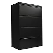 Four-Drawer Lateral File Cabinet, 36w x 19-1/4d x 54h, Black