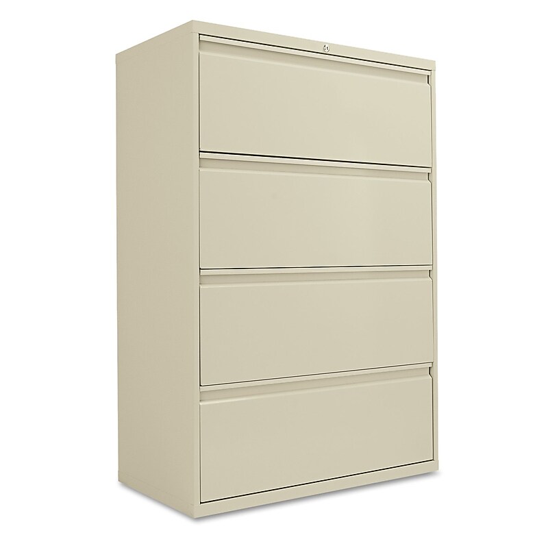 Alera® Four-Drawer Lateral File Cabinet, 36w x 19-1/4d x 54h, Putty image 1