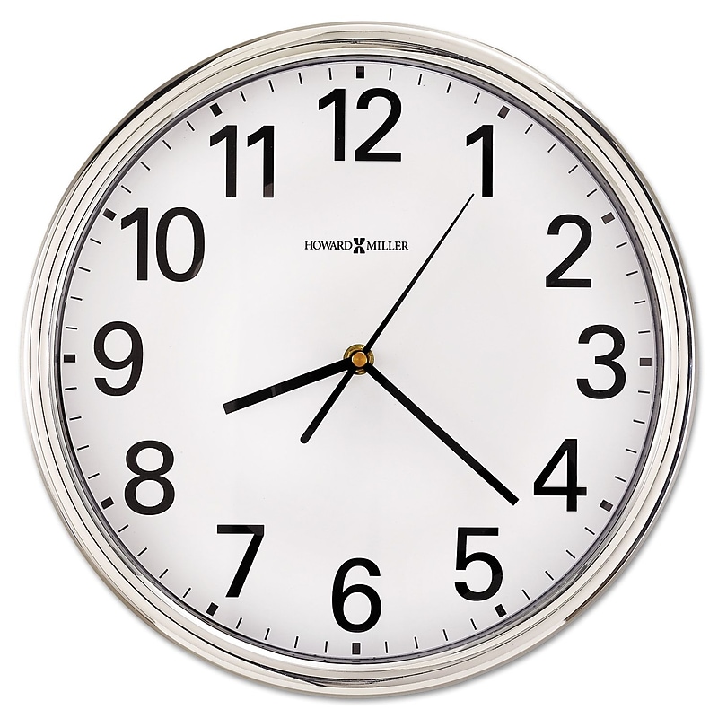 Howard Miller, 12" Hamilton Wall Clock, Silver image 1