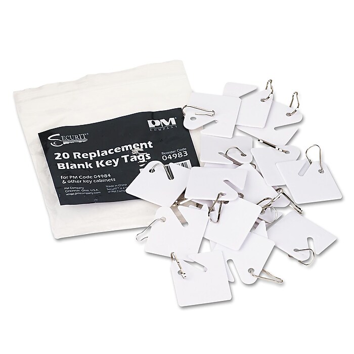 ★LAMINEZ★ [Keyring Giveaway] Quilting Padding Bag White SecurIt Replacement Keytags, White. 20 Blank Tags/Pack
