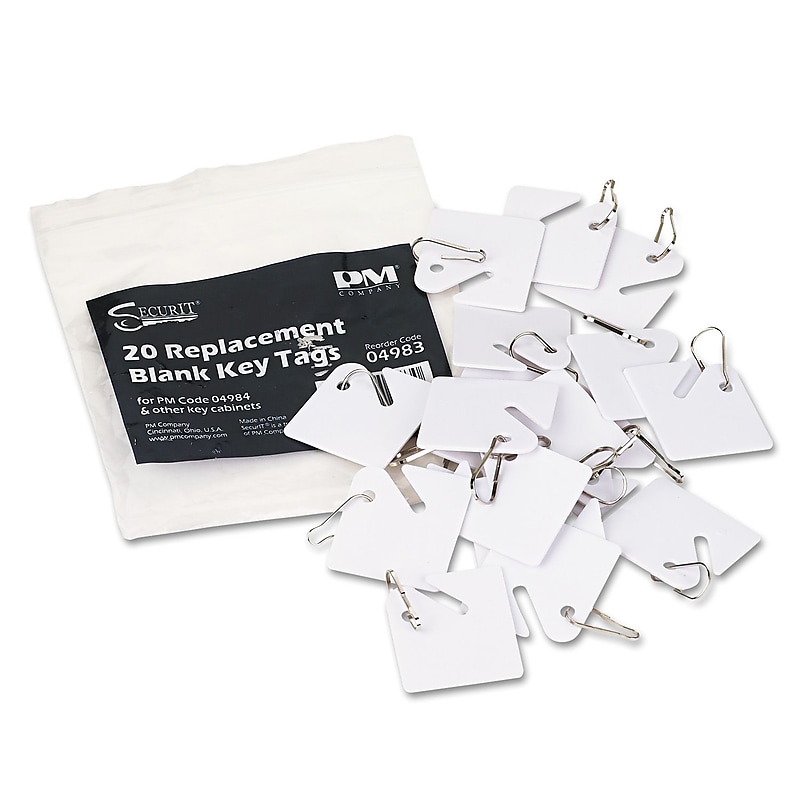 SecurIt Replacement Keytags, White. 20 Blank Tags/Pack (PMC04983) image 1