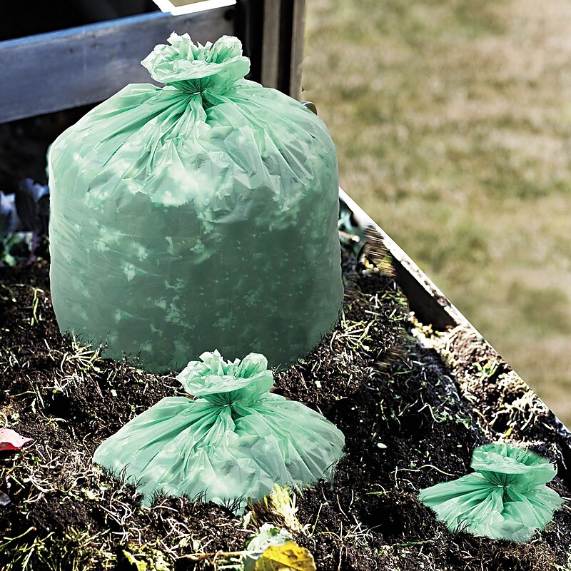 Stout EcoSafe-6400™ Bags, 32 Gallon, .85 Mil, 33" x 48", Green, 50/BX image 1