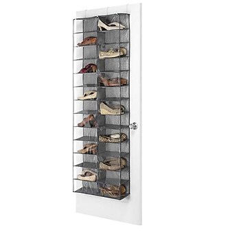 Whitmor 26 Pairs Capacity Over The Door Shoe Shelves, Gray (62834457)