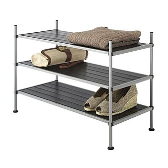 Whitmor 3-Tier Fabric Storage Shelves, Silver/Black (67794579)
