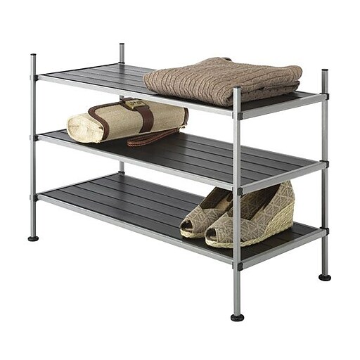 Whitmor 3Tier Fabric Storage Shelves, Silver/Black (67794579) Staples