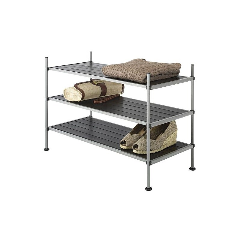Whitmor 3-Tier Fabric Storage Shelves, Silver/Black (67794579) image 1