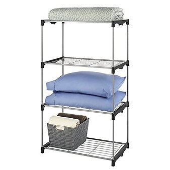 Whitmor 4-Tier Closet Organizer Shelves, Silver