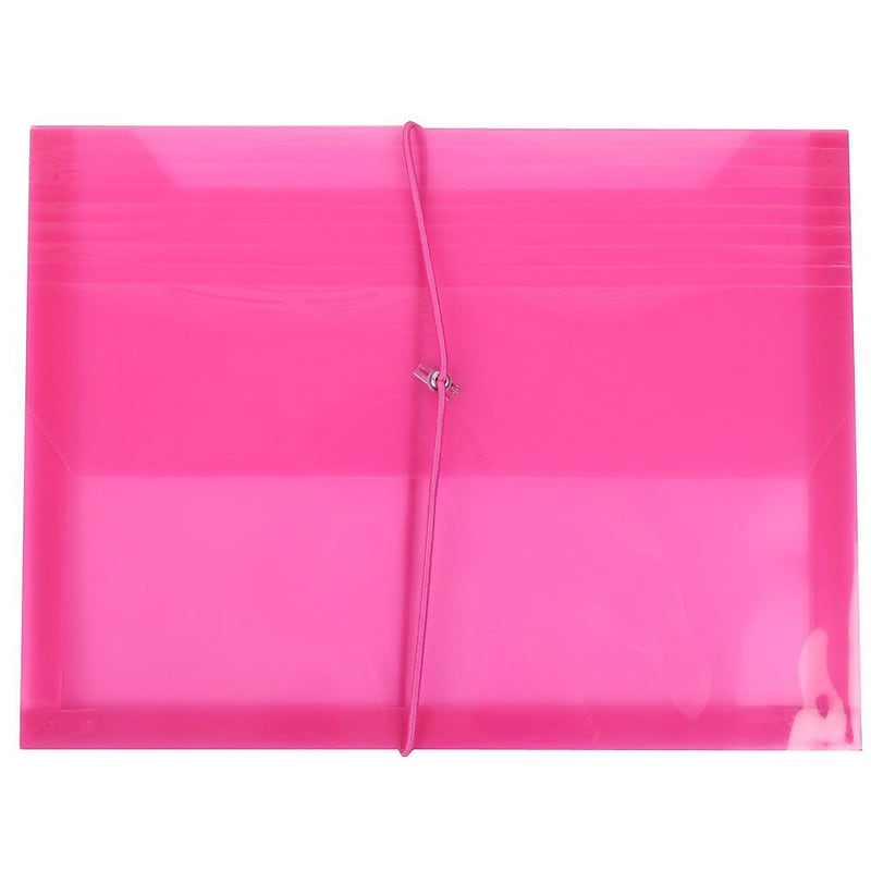 JAM Paper Standard Plastic Document File, Letter, Fuchsia Pink (218E25FU) image 1