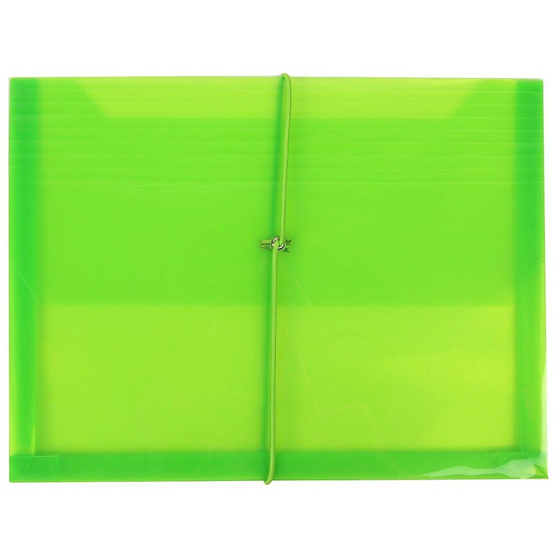 JAM Paper Standard Plastic Document File, 1 Pocket, Letter, Lime Green (218E25LI) image 1