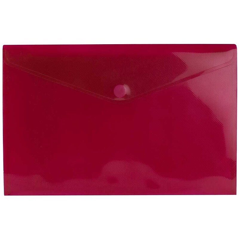 JAM Paper® Plastic Envelopes with Hook & Loop Closure, Letter Booklet, 9.75 x 13, Red, 12/Pack (235827787) image 1