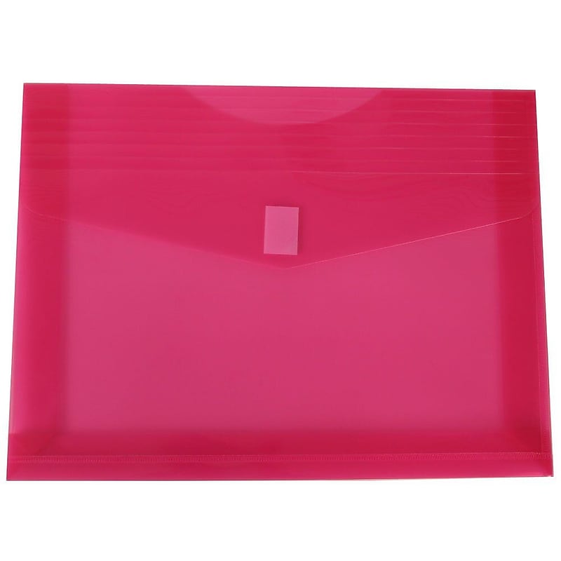 JAM Paper Standard Plastic Document File, Letter, Fuchsia Pink, 12/Pack (218V2FU) image 1