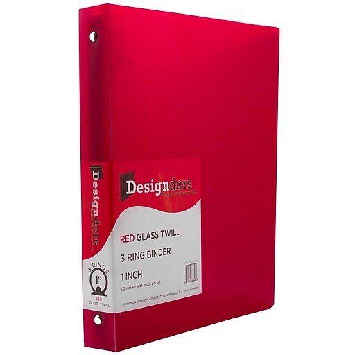 JAM Paper® Plastic 3 Ring Binder, 1 Inch, Red, Sold Individually