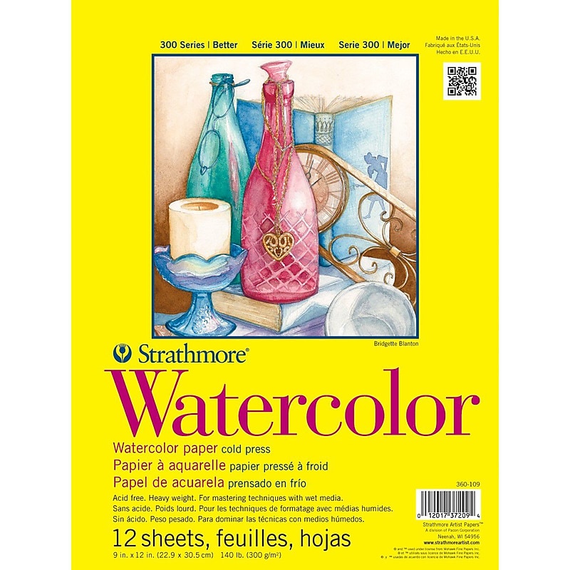 Strathmore® 140 lbs. Cold Pressed Watercolor Tape Paper Pad, 9" x 12" image 1