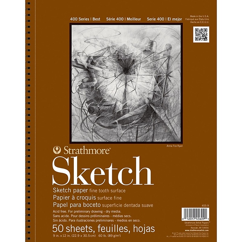Strathmore 400 Series 14" x 11" Wire Bound Sketch Pad, 100 Sheets/Pad (STTP455403) image 1
