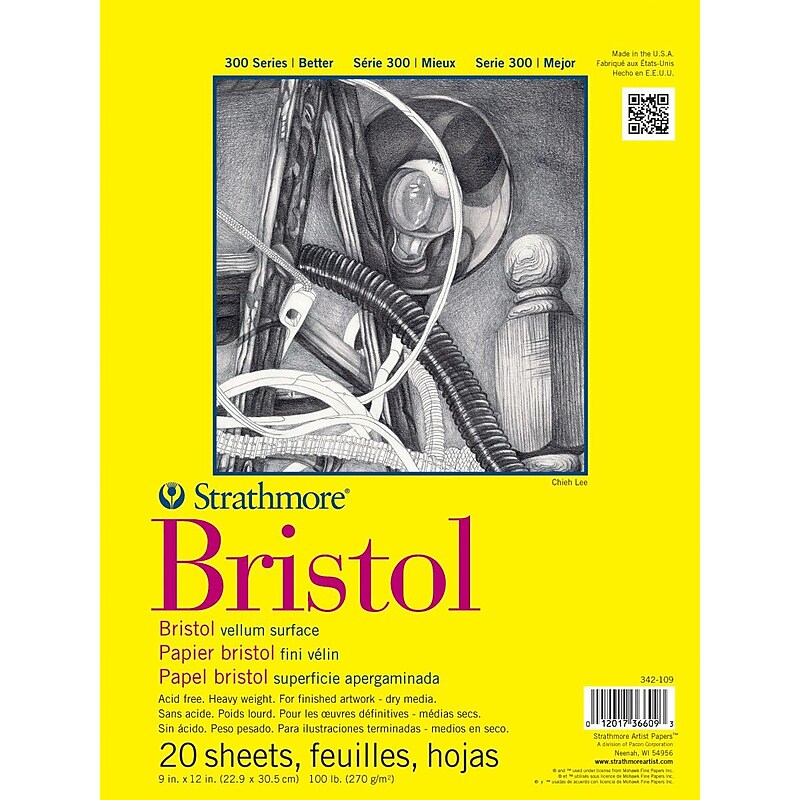 Strathmore 100 lbs. Vellum Bristol Paper Pad, 14" x 17" image 1