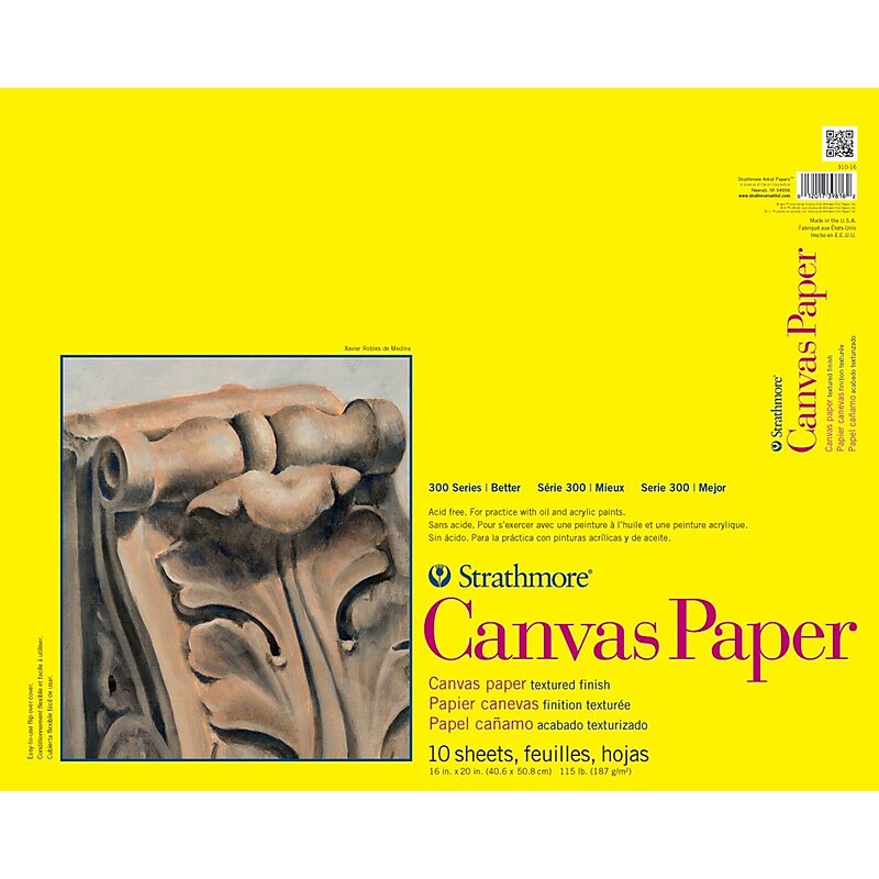 Strathmore 300 Series 20" x 16" Canvas Paper Sketch Pad, 10 Sheets/Pad (STTP310161) image 1
