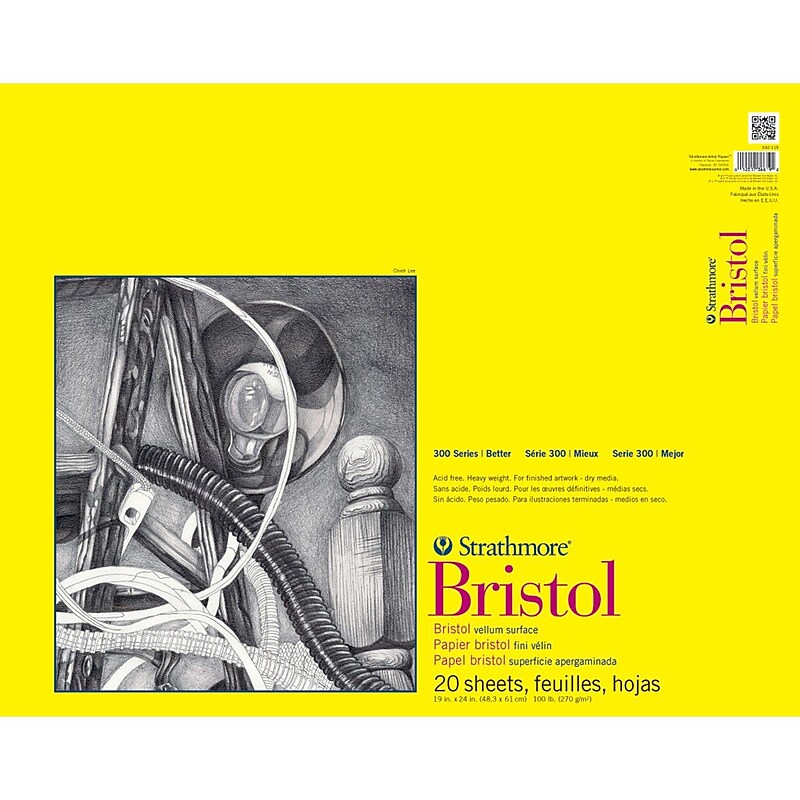 Strathmore 100 lbs. Vellum Bristol Paper Pad, 19" x 24" image 1