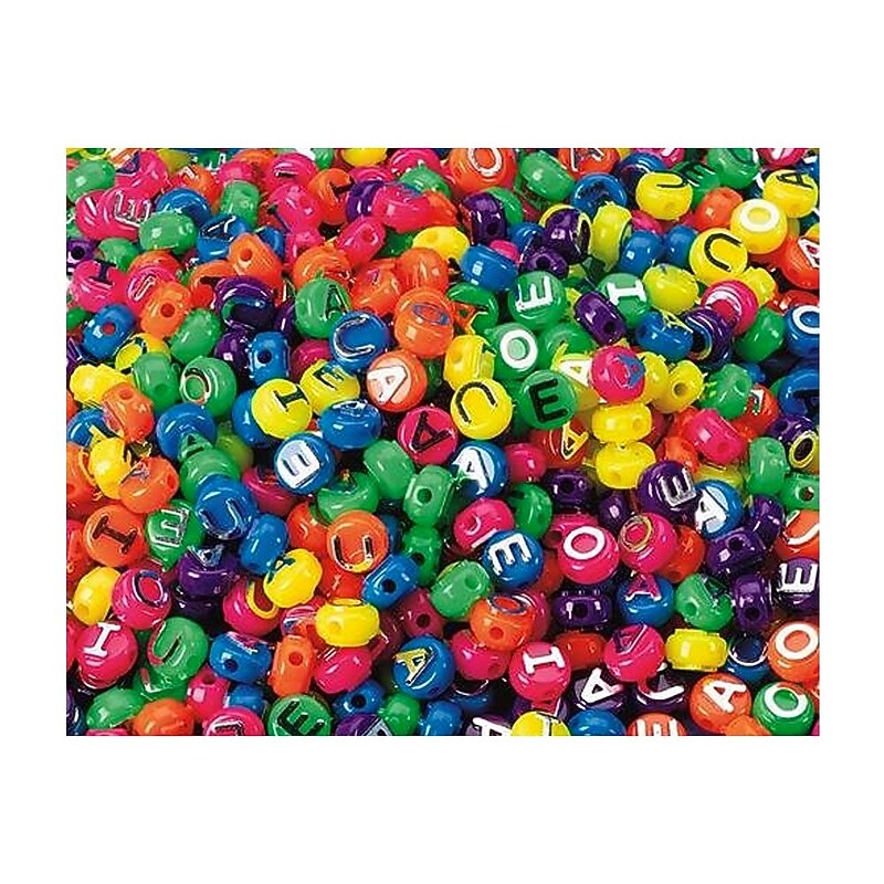 S&S® Neon Vowel Beads Bag image 1