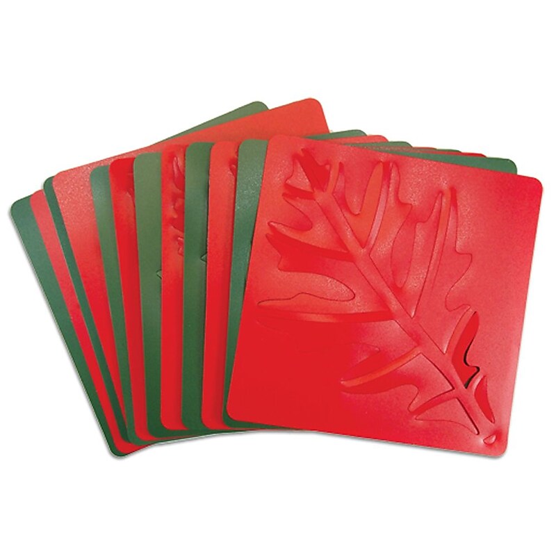 Roylco Washable Leaf Stencils, 8" x 8", Multicolor, 12/Set (R-58623) image 1