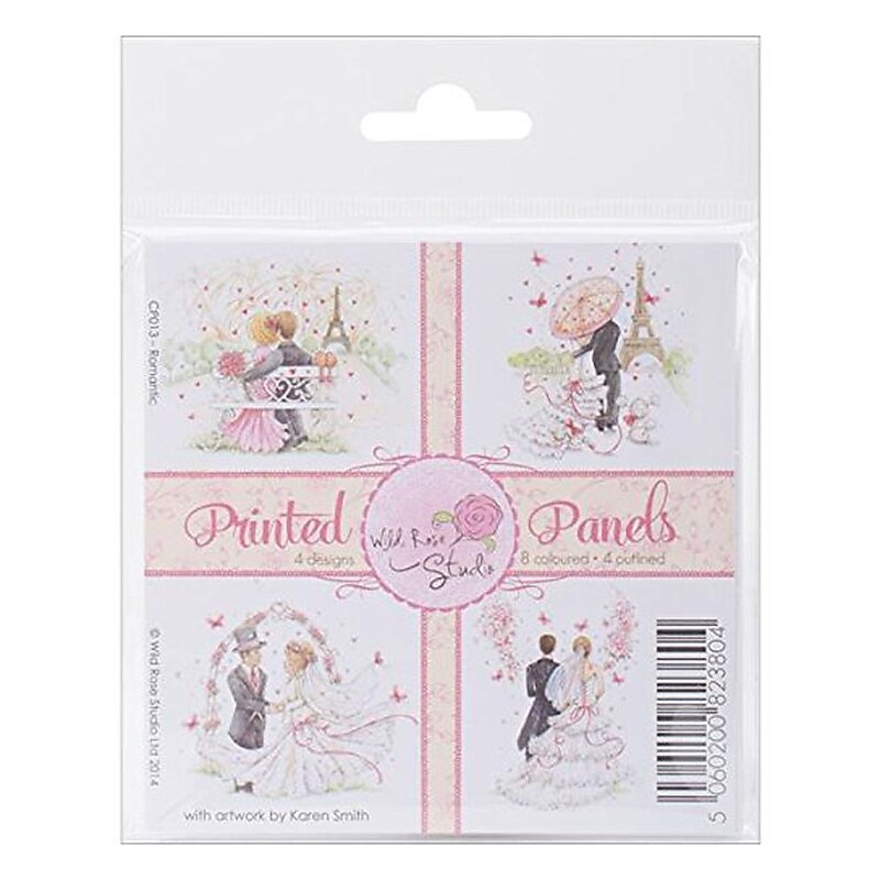 Wild Rose Studio Romantic Printed Panels, 4" x 4" image 1