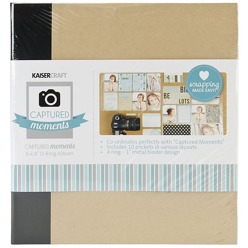 Kaisercraft Cardstock Ring Bound Scrapbooking Album, 6" x 8", Black (CM901) image 1