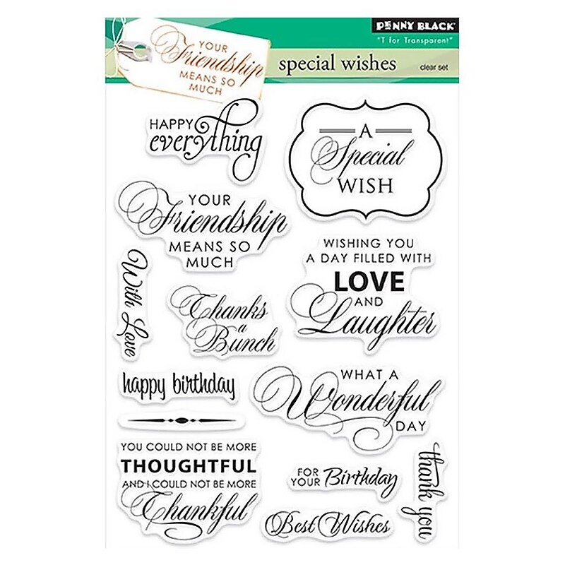 Penny Black® 5" x 6 1/2" Clear Stamp, Special Wishes image 1