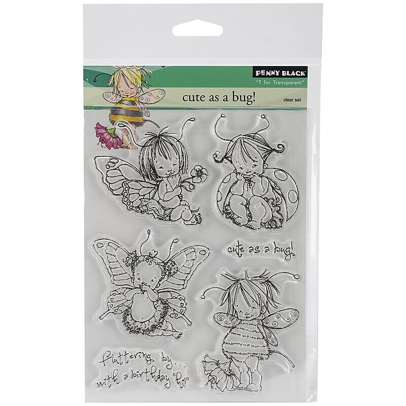 Penny Black® 5" x 7 1/2" Clear Stamp, Cute As A Bug! image 1